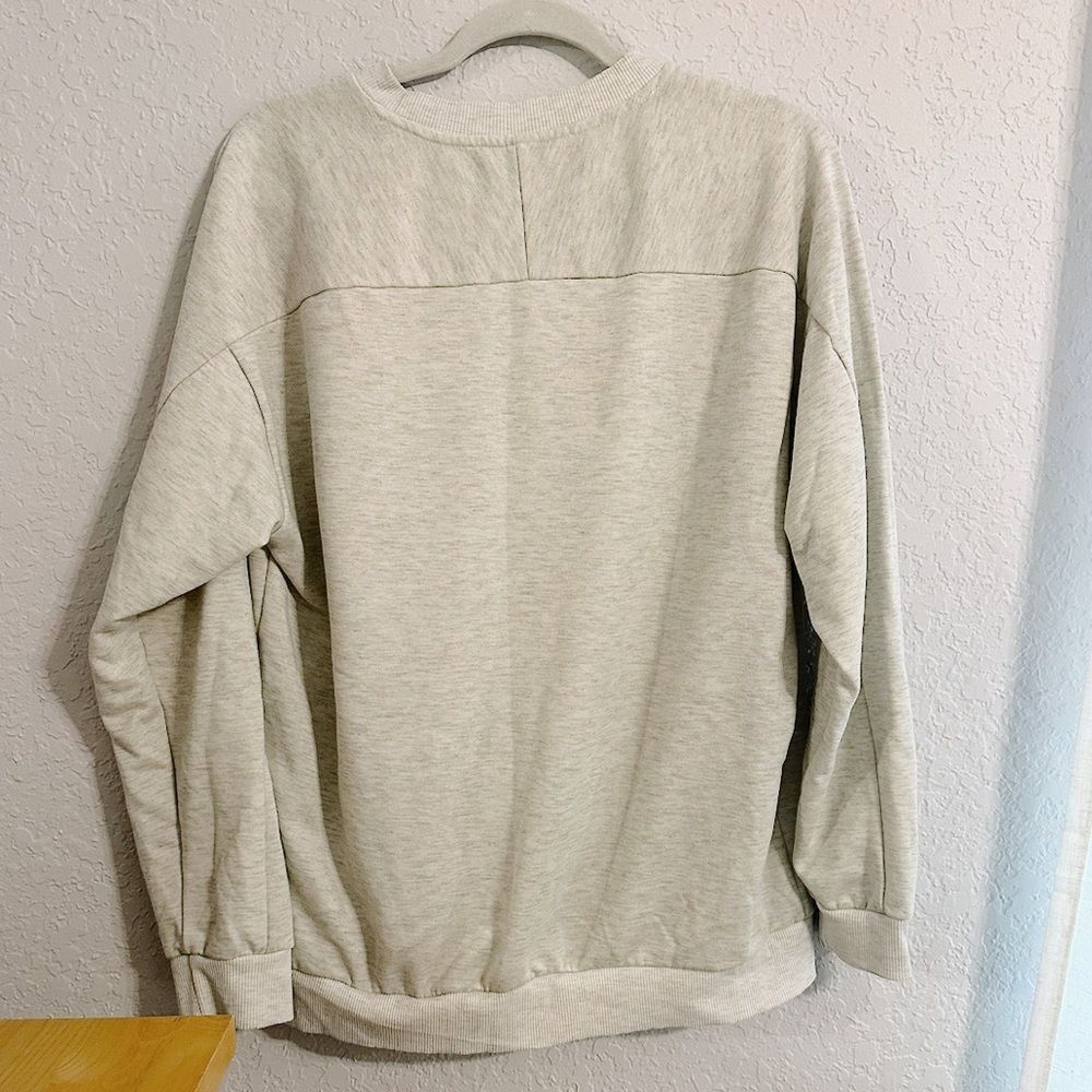SHEIN Light Gray Crewneck Sweater with Black Cross - Picture 3 of 3